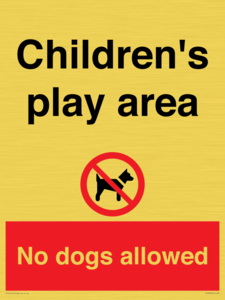 Children's play area. No dogs allowed